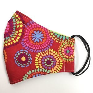 2/$15 - Boho Mask, Red Tie Dye Batik Style Face Mask, Filti Filter